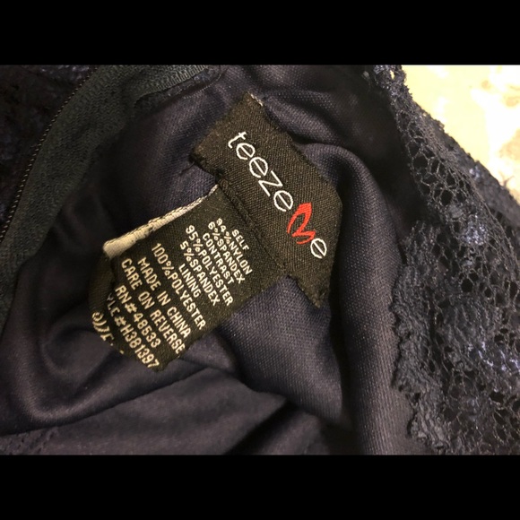 Navy blue lace overlay dress - worn once - Picture 4 of 4